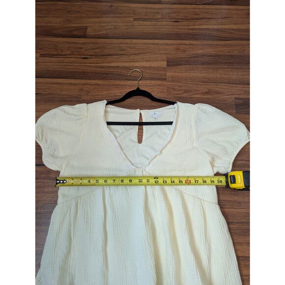 True Craft Cream Textured Babydoll Mini Dress size XL - Picture 4 of 8